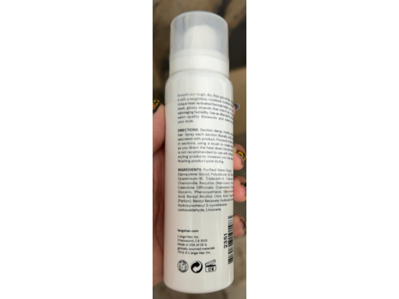 L'ange Glass Hair Thermal Blowout Primer, 5 fl oz/150mL