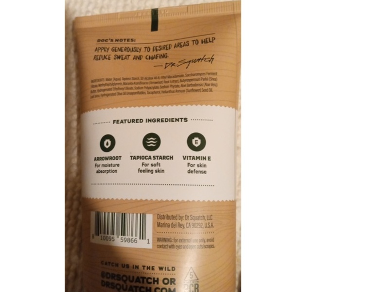 Dr. Squatch Anti Chafing Precision Deo, Unscented, 3.4 fl oz/100 mL