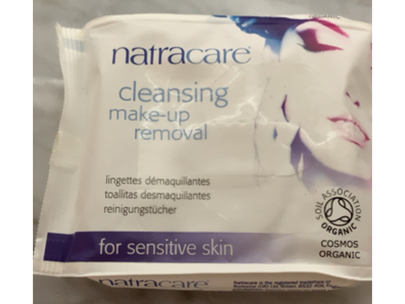 Natracare Cleansing Make Up Removal Wipes, Sensitive Skin, 20 Count
