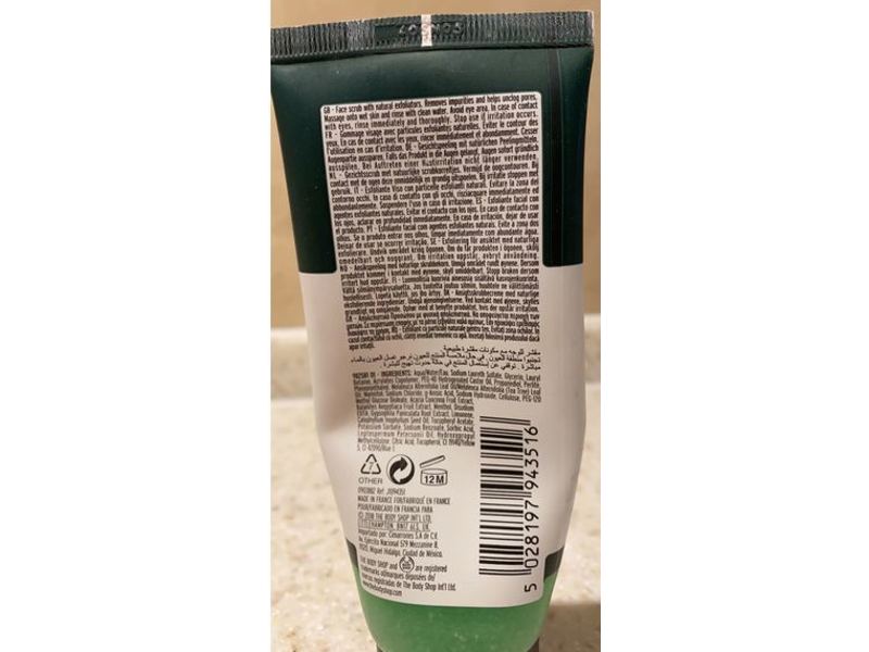 The Body Shop Squeaky-Clean Scrub, Tea Tree, 3.3 fl oz/100 mL