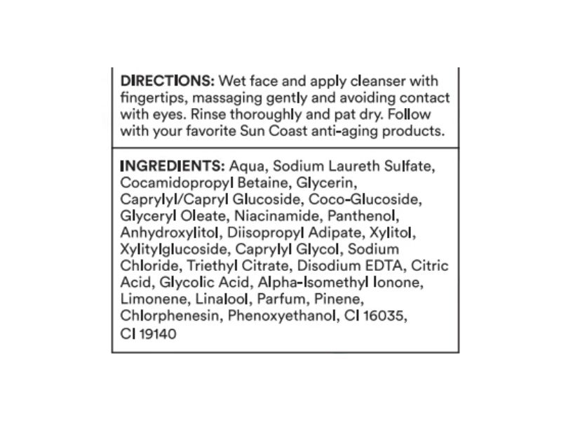 Sun Coast Sciences New Hydrate + Restore Total Face Cleanser, 4 fl oz/120 mL