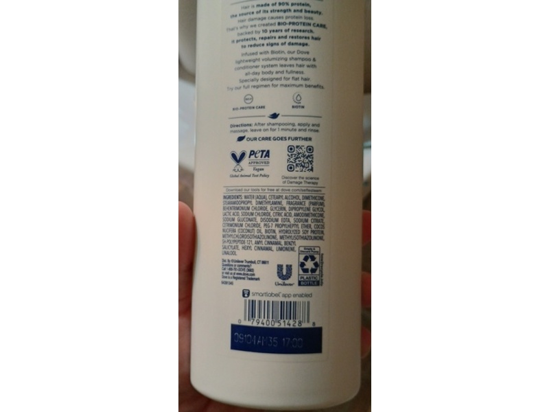 Dove Volume & Fullness Conditioner, 18 fl oz/532 mL