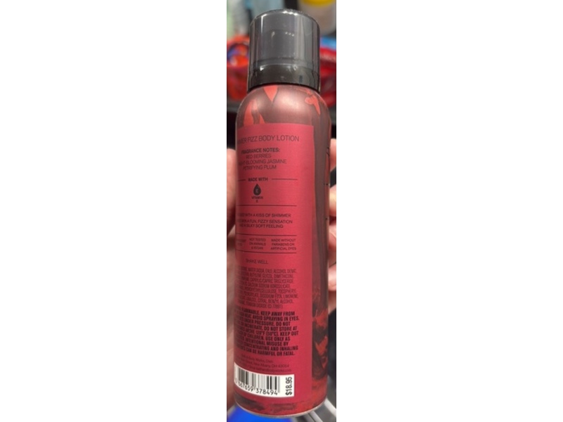 Bath & Body Works Vampire Blood Shimmer Fizz Body Lotion, Vitamin E, 3.5 oz/100 g