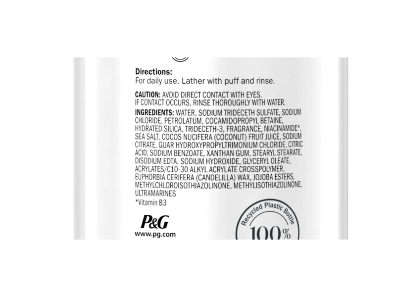 Olay Exfoliating & Hydrating Body Wash, Deep Sea Minerals & Coconut Water, 17.9 fl oz/530 mL, Pack Of 4