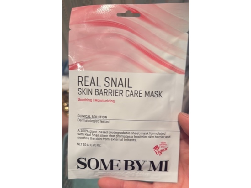 Some By Mi Real Snail Skin Barrier Care Mask, 0.70 oz/20 g