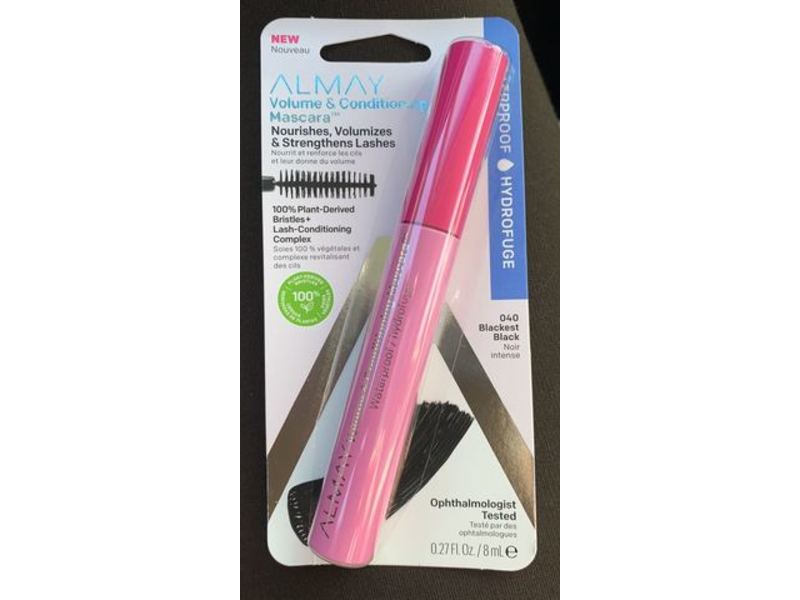 Almay Volume & Conditioning Mascara, 040 Blackest Black, 0.27 fl oz/8 mL