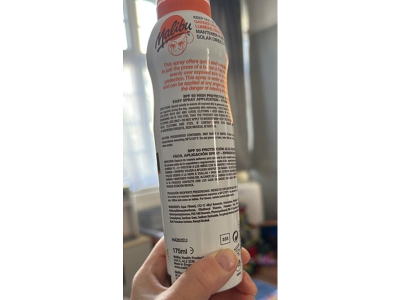 Malibu Continuos Spray Lotion, SPF 50, 175 mL