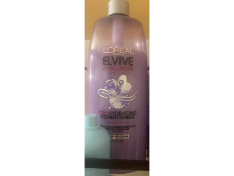 L'Oreal Paris Elvive Hyaluron Plump 72h Hydrating Conditioner, Hyaluronic Acid, 40 fl oz/1.18 L