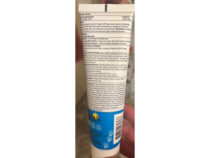 Yaya Pure + Hydrating Sport Mineral Sunscreen, SPF 50, Coconut Vanilla, 3 fl oz/89 mL