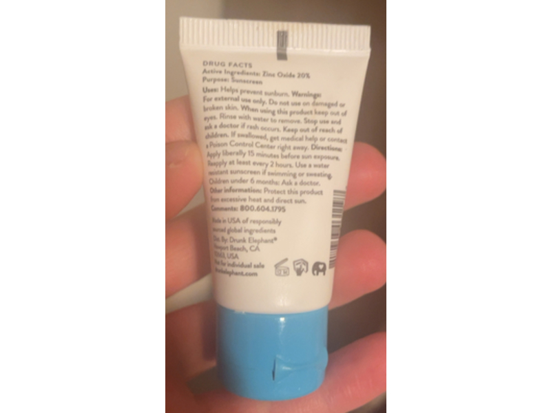 Drunk Elephant Umbra Sheer Physical Daily Defense Sunscreen, SPF 30, 0.5 fl oz/15 mL