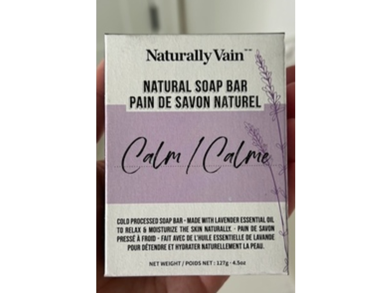 Naturally Vain Natural Soap Bar, Calm, 4.5 oz/127 g