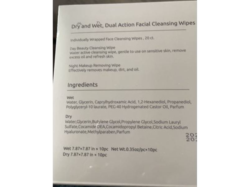 Baseblue Cosmetics Dry & Wet Wipes Dual Action Facial Cleansing Cloths, 10 Count