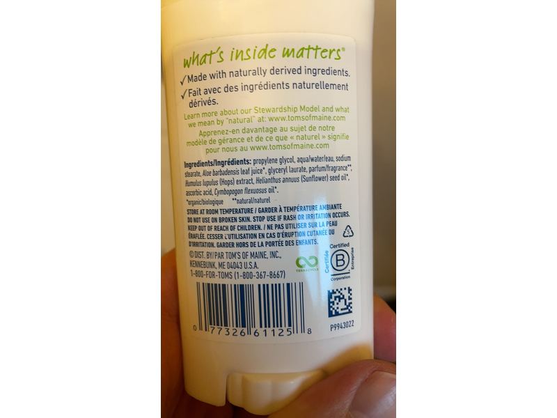 Tom's Of Maine Long Lasting Deodorant, Fresh Apricot, 2.25 oz