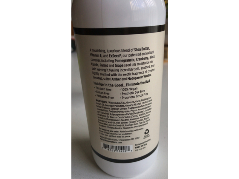 Natural Inspirations Nourishing Hand + Body Lotion, Coconut Ambre Vanille , 12 fl oz/355 mL,