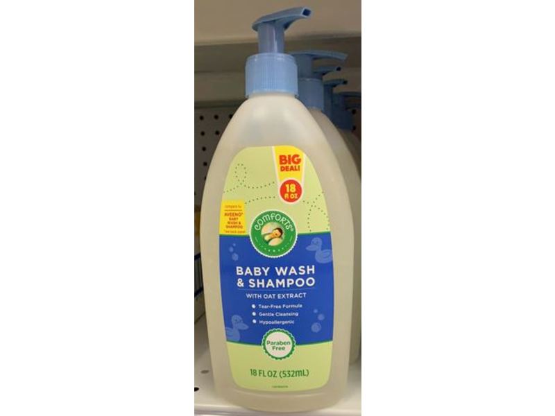 Comforts Baby Wash & Shampoo, Oat Extract, 18 fl oz/532 mL