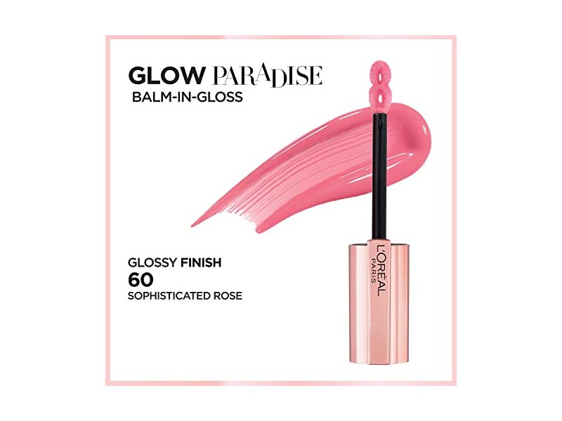 L’Oreal Paris Glow Paradise Hydrating Lip Balm-in-Gloss, Sophisticated Rose, 0.23 fl oz