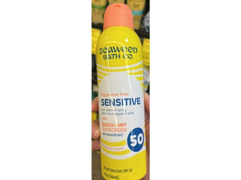 Seaweed Bath Co Sensitive Quick-Dry Sunscreen Spray, SPF 50, 5 fl oz/148 mL