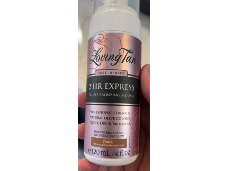 Loving Tan Express Deluxe Bronzing Mousse, Dark, 4 fl oz/120 mL