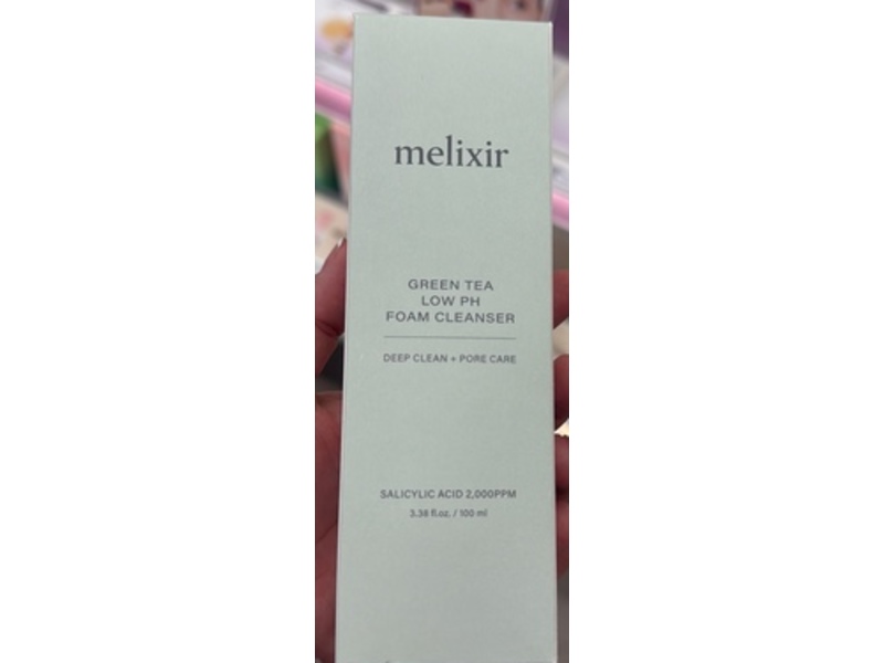 Melixir Green Tea Low pH Foam Cleanser, 3.38 fl oz/100 mL