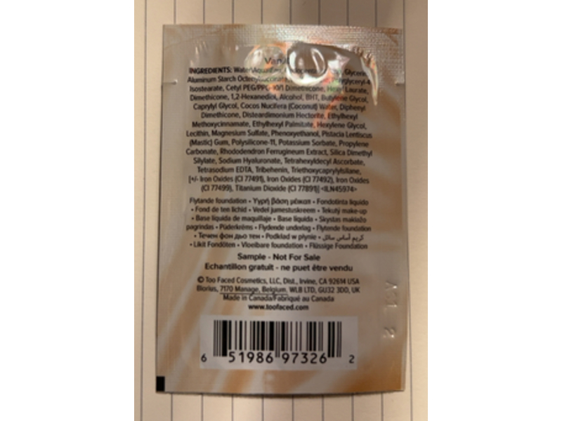 Too Faced Born This Way Undetectable Coverage Foundation, Vanilla