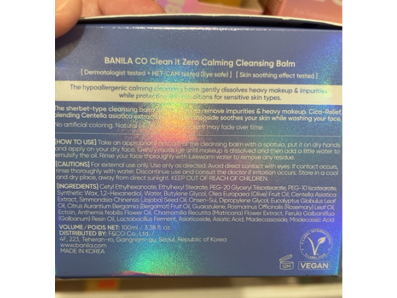 Banila Co Clean it Zero Calming Cleansing Balm, 3.38 fl oz/100 mL