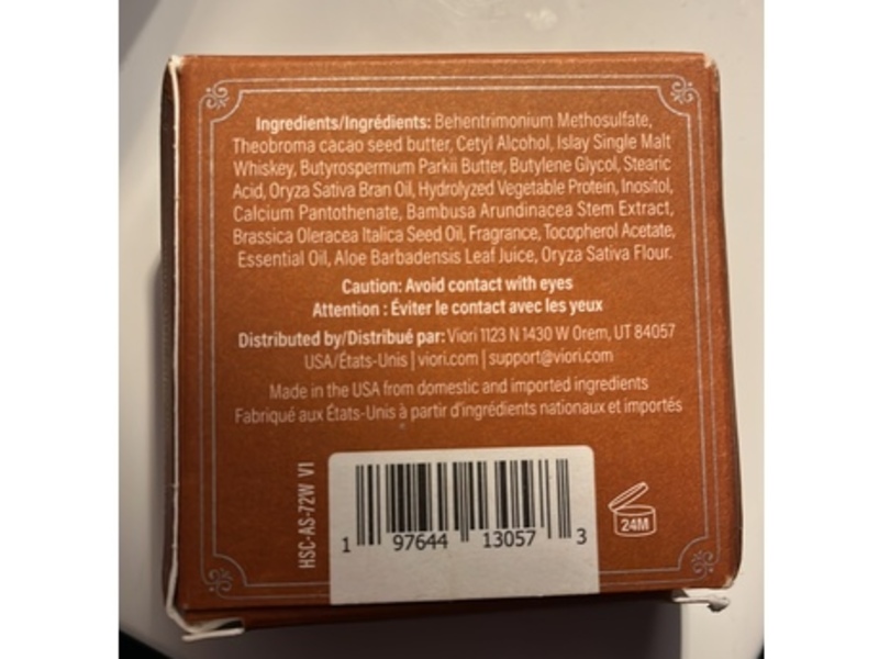 Viori Hamish & Co. Conditioner Bar, Aged Sandalwood, 2.54 oz/72 g