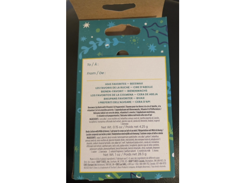 Burt's Bees Hive Favorites Beeswax Lip Balm & Travel Size Body Lotion