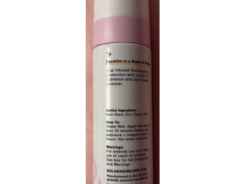 Solara Suncare Vacation Glow Sunscreen, SPF 30, 1.7 fl oz/50 mL