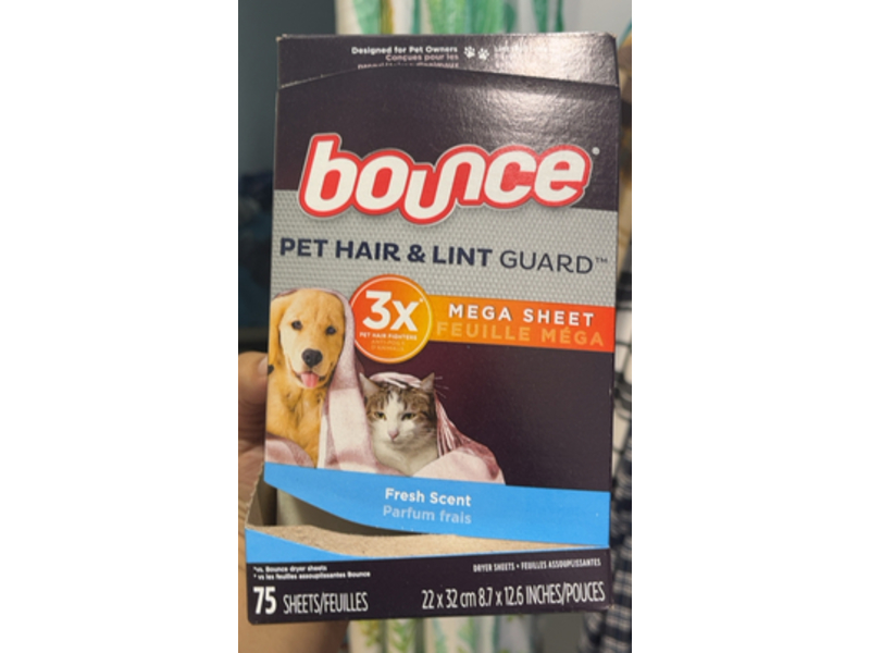 Bounce Pet Hair & Lint Guard Dryer Sheets, Fresh Scent, 75 Count