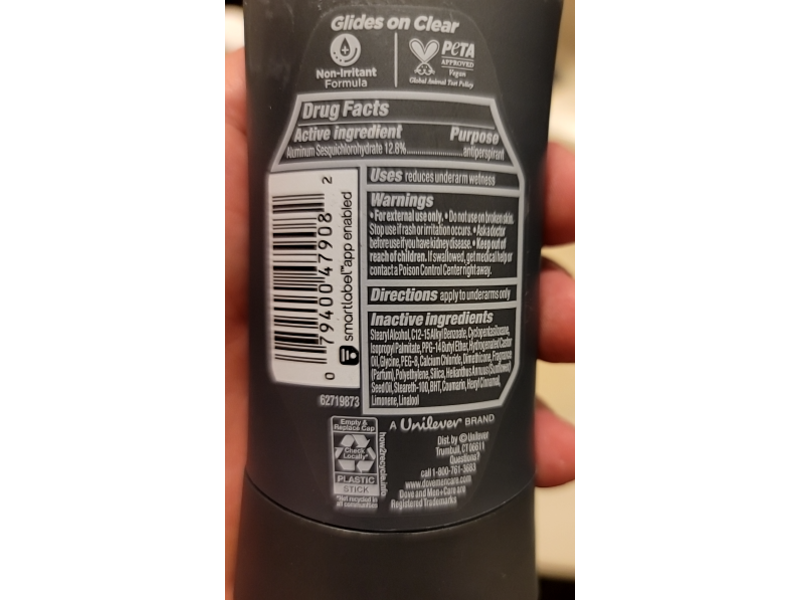 Dove Men + Care Antiperspirant Deodorant Antiperspirant, Sandalwood + Amber, 2.6 oz/74 g, 4 Count