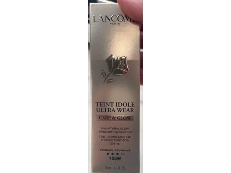Lancome Paris Care & Glow Foundation, SPF 25, 105W, 1 fl oz/30 mL