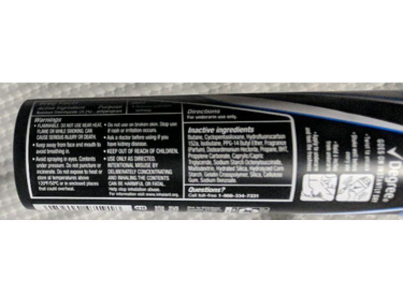 Degree Men Motionsense Dry Spray, Ultra Clear, Fresh, 4.8 oz/7.36 g