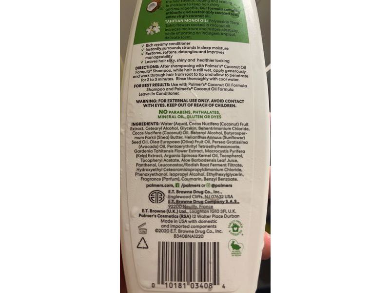 Palmer's Coconut Oil Formula Conditioner, Moisture Boost, Vitamin E, 13.5 fl oz/400 mL