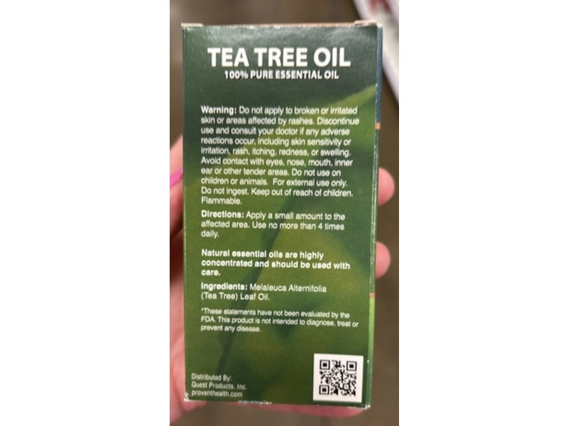 Provent Tea Tree Oil 100% Pure Essential Oil, 1.0 fl oz/30 mL