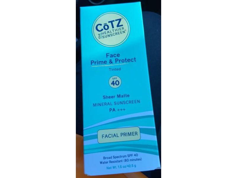 Cotz Facial Primer, Prime & Protect, Tinted, SPF 40, 1.5 oz/42.5 g