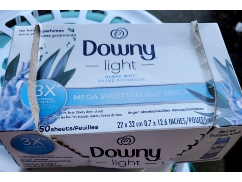 Downy Light Dryer Mega Sheet, Ocean Mist, 50 Count