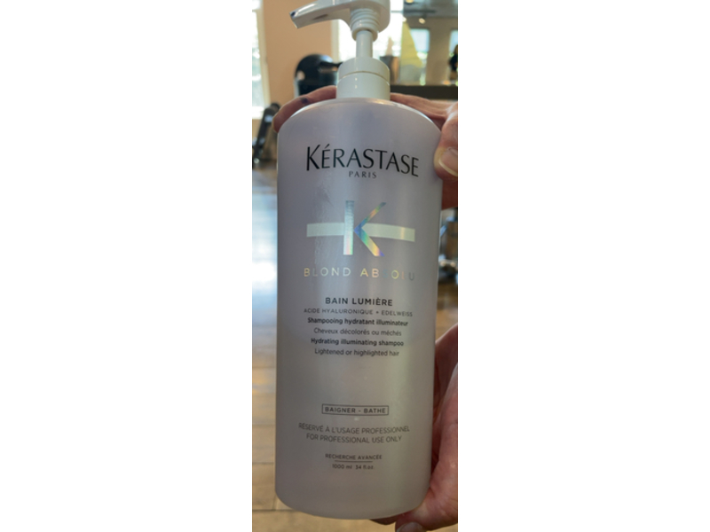 Kerastase Blond Absolu Hydrating Illuminating Shampoo, Bain Lumiere, 34 fl oz/1000 mL