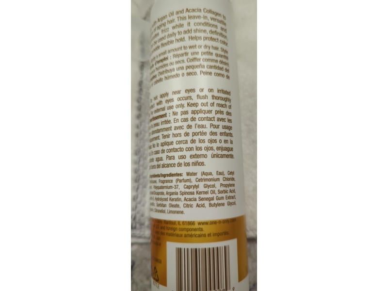 One 'n Only Argan Oil Smoothing Styling Cream, Acacia Collagen, 9.8 oz/280 g