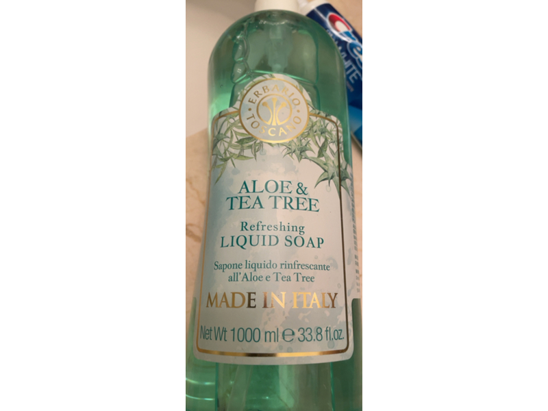 Erbario Toscano Refreshing Liquid Soap, Aloe & Tea Tree,33.8 fl oz/1000 mL