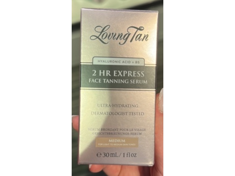 Loving Tan 2 Hr Express Face Tanning Serum, Medium, 1 fl oz/30 mL