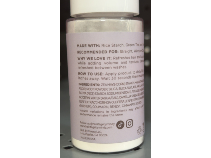 Hairitage By Mindy McKnight Working Overtime Dry Shampoo Powder, 1.3 oz/37 g