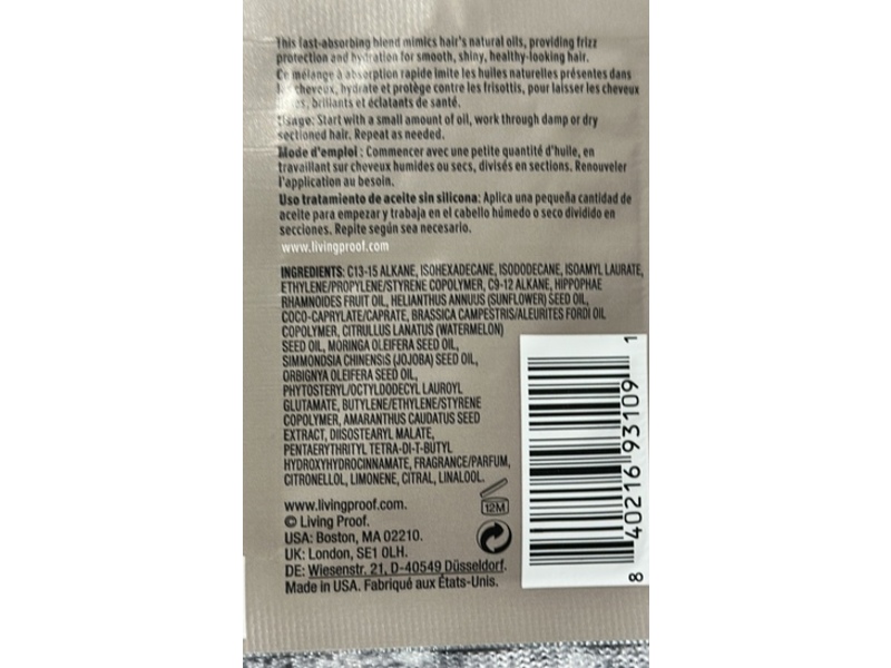 Living Proof Frizz Vanishing Oil Treatment, 0.13 fl oz/4 mL