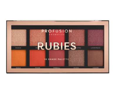 Profusion Cosmetics Rubies 10 Shade Eyeshadow Palette, 0.56 oz/16 g