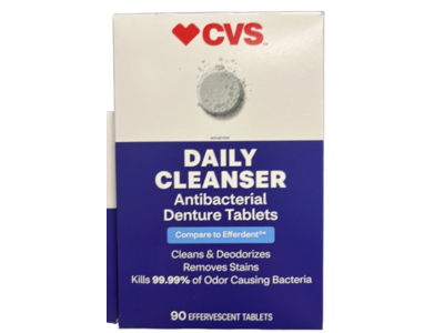 CVS Daily Cleanser Antibacterial Denture Tablets, 90 Count