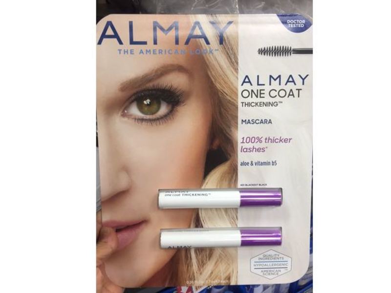 Almay One Coat Thickening Mascara, 401 Blackest Black, Aloe & Vitamin B5, 0.26 fl oz/7.7 mL