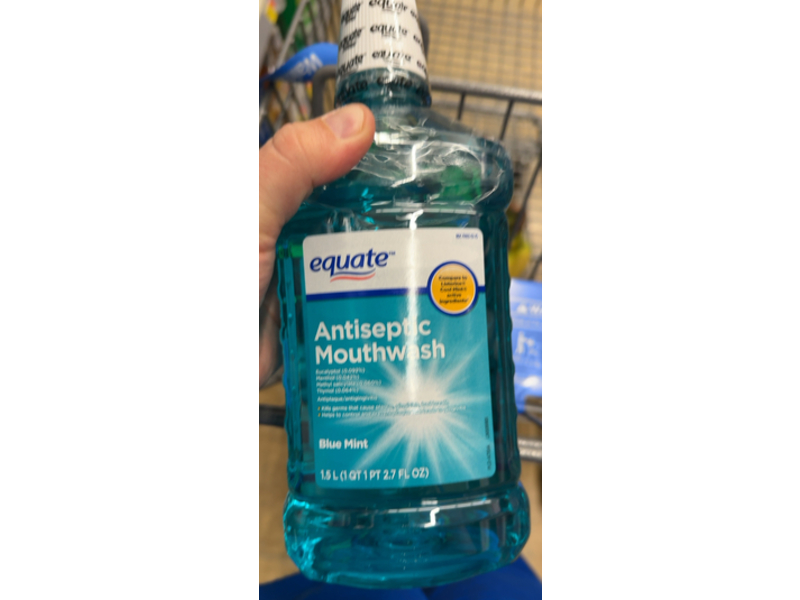 Equate Antiseptic Mouthwash, Blue Mint, 2.7 fl oz/1.5 L