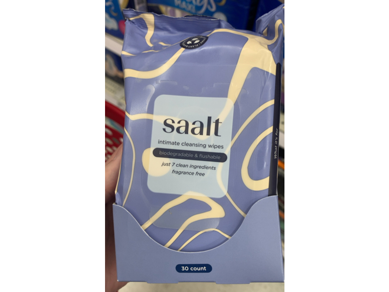 Saalt Intimate Cleansing Wipes, 30 Count