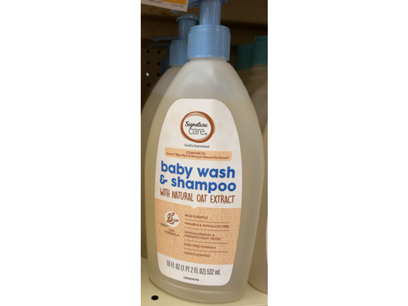 Signature Care Baby Wash & Shampoo, Oat Formula, 18 fl oz/532 mL