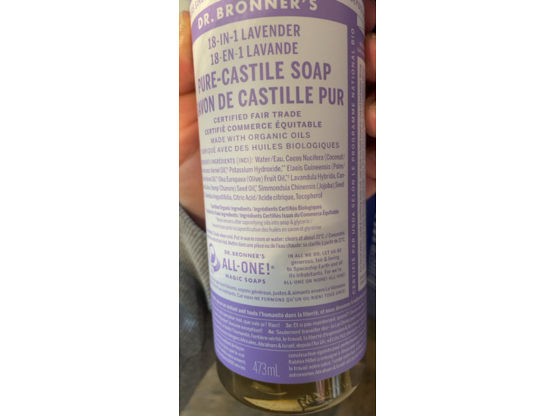 Dr Bronner's Pure - Castile Soap, 18 - In - 1 Lavender, 473 mL