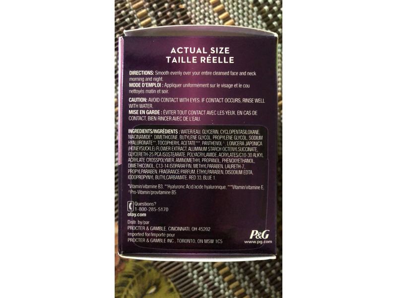 Olay Age Defying Advanced Hydrating Gel Moisturizer, Hyaluronic Acid, 1.7 fl oz/48 g.